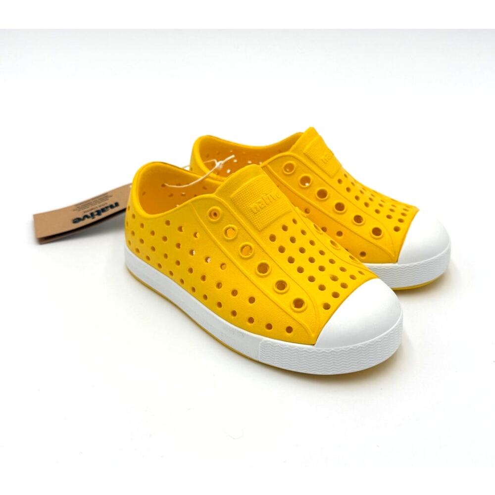 NEW! Native Jefferson Child Shoes - Crayon Yellow/Shell White - c7 (toddler 7)